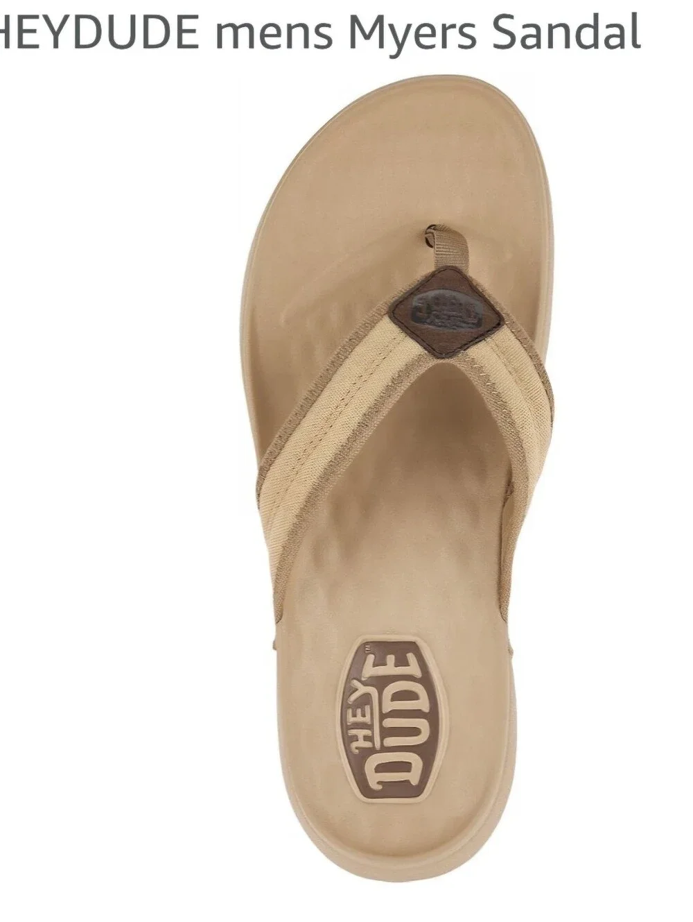 HEYDUDE Myers Men's Tan Flip Flop Sandal, Tan - Size 11
